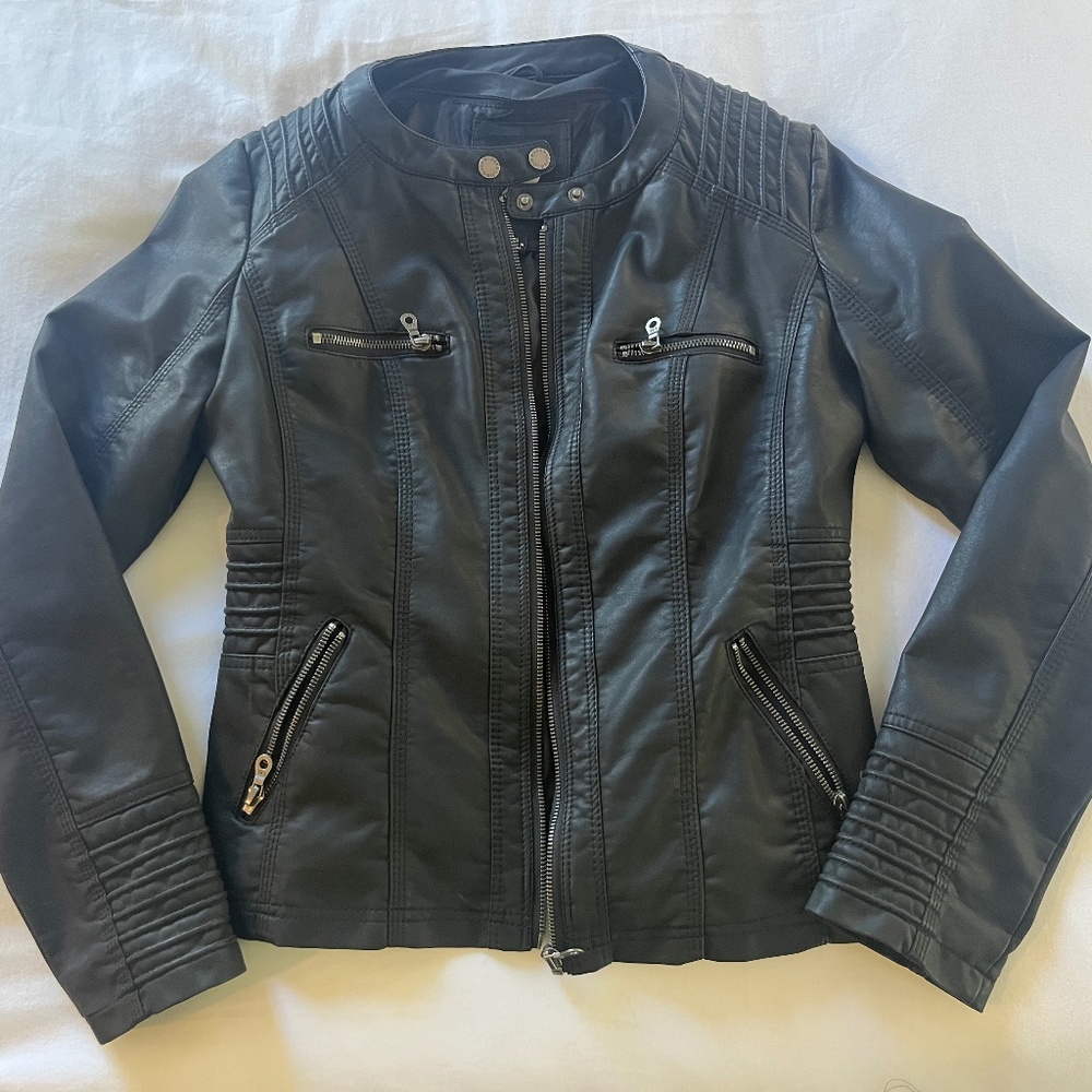 Women's Faux Leather Biker Jacket